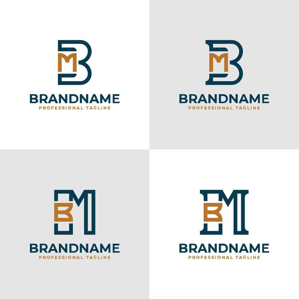 Elegant Letter BM and MB Monogram Logo, suitable for business with BM or MB initials vector