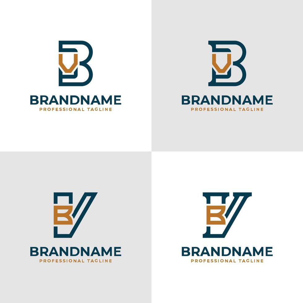 Elegant Letter BV and VB Monogram Logo, suitable for business with BV or VB initials vector