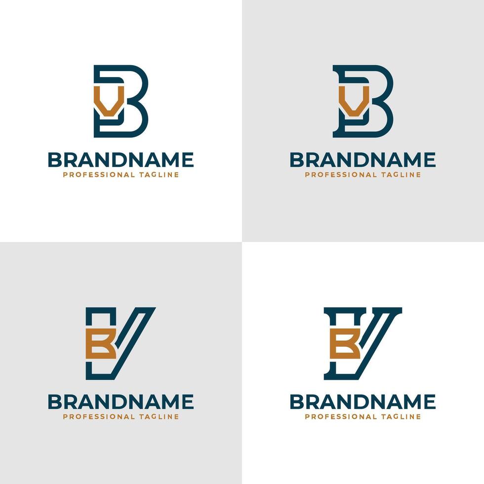 elegante letra bv y vb monograma logo, adecuado para negocio con bv o vb iniciales vector