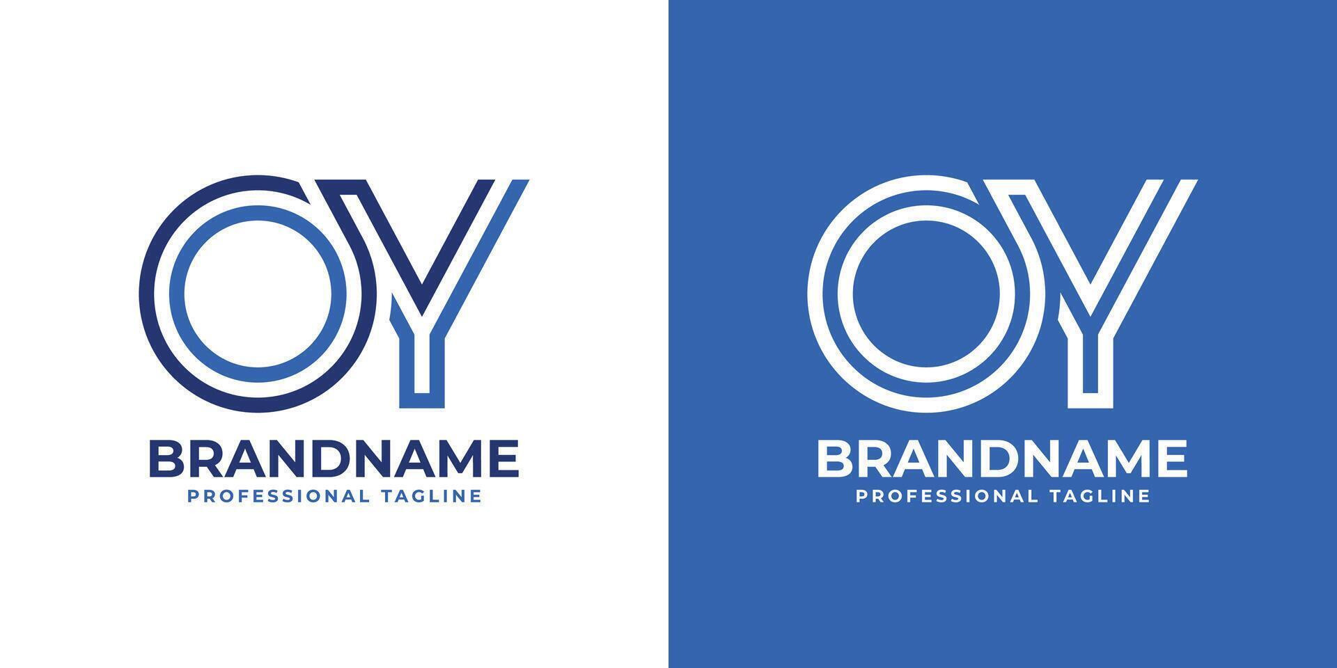 Letters OY Line Monogram Logo, suitable for business with OY or YO initials vector