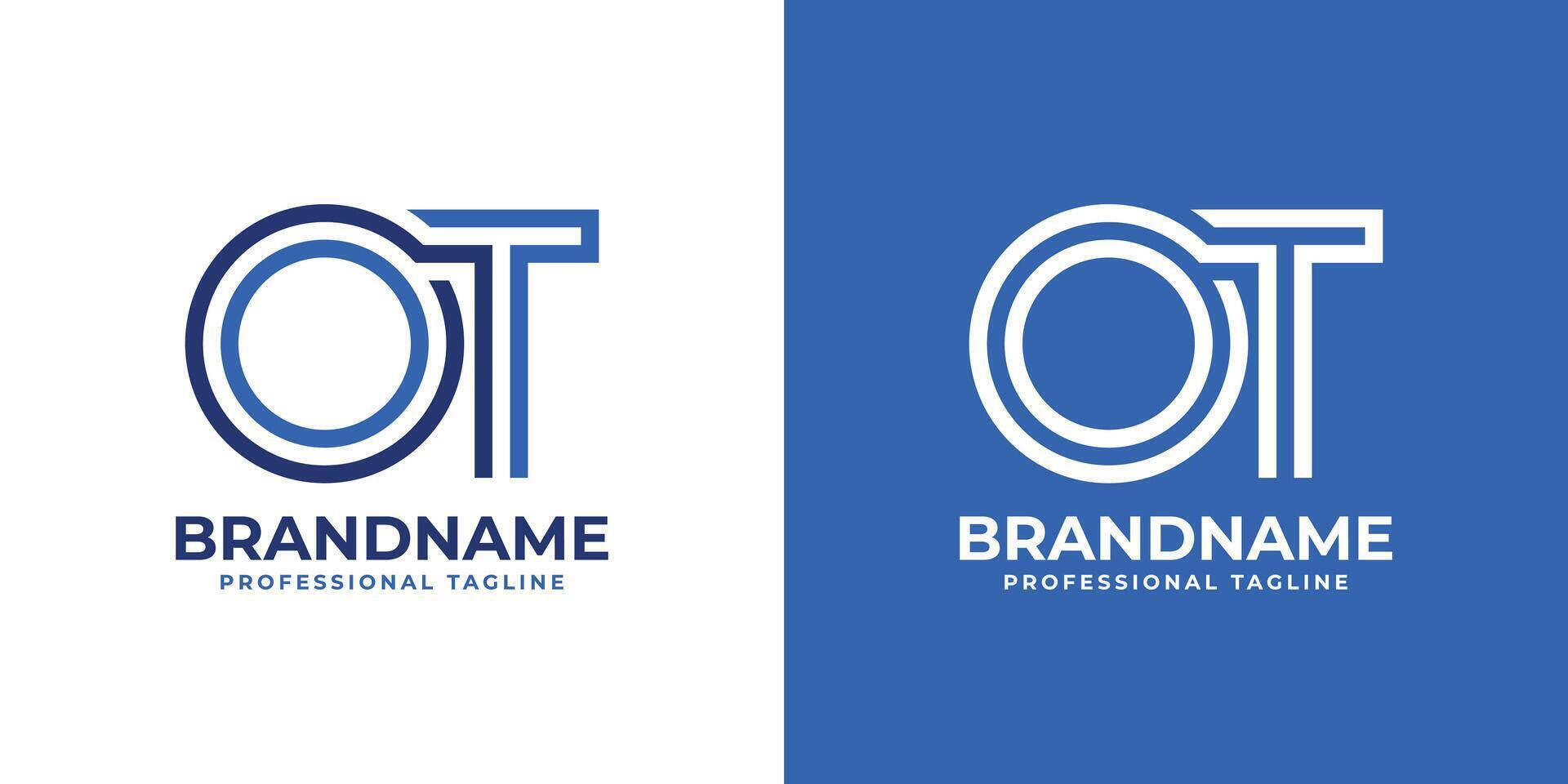 Letters OT Line Monogram Logo, suitable for business with OT or TO initials vector