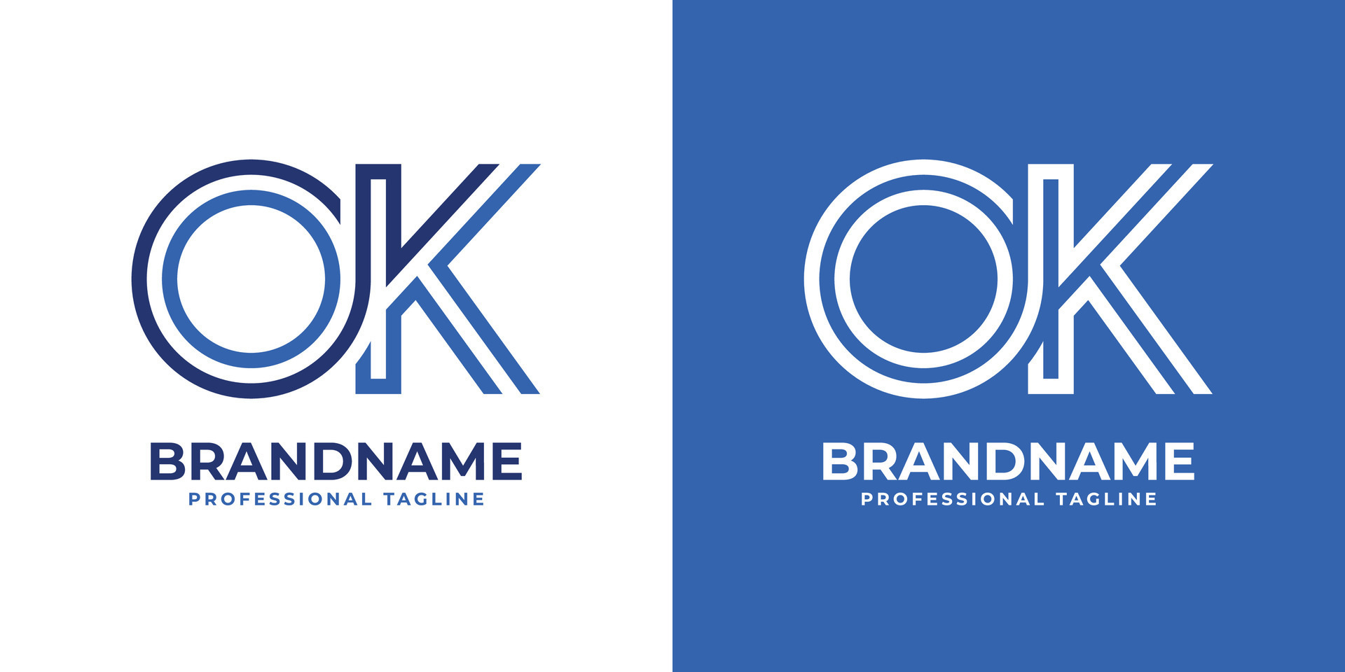 Letters OK Line Monogram Logo, suitable for business with OK or KO