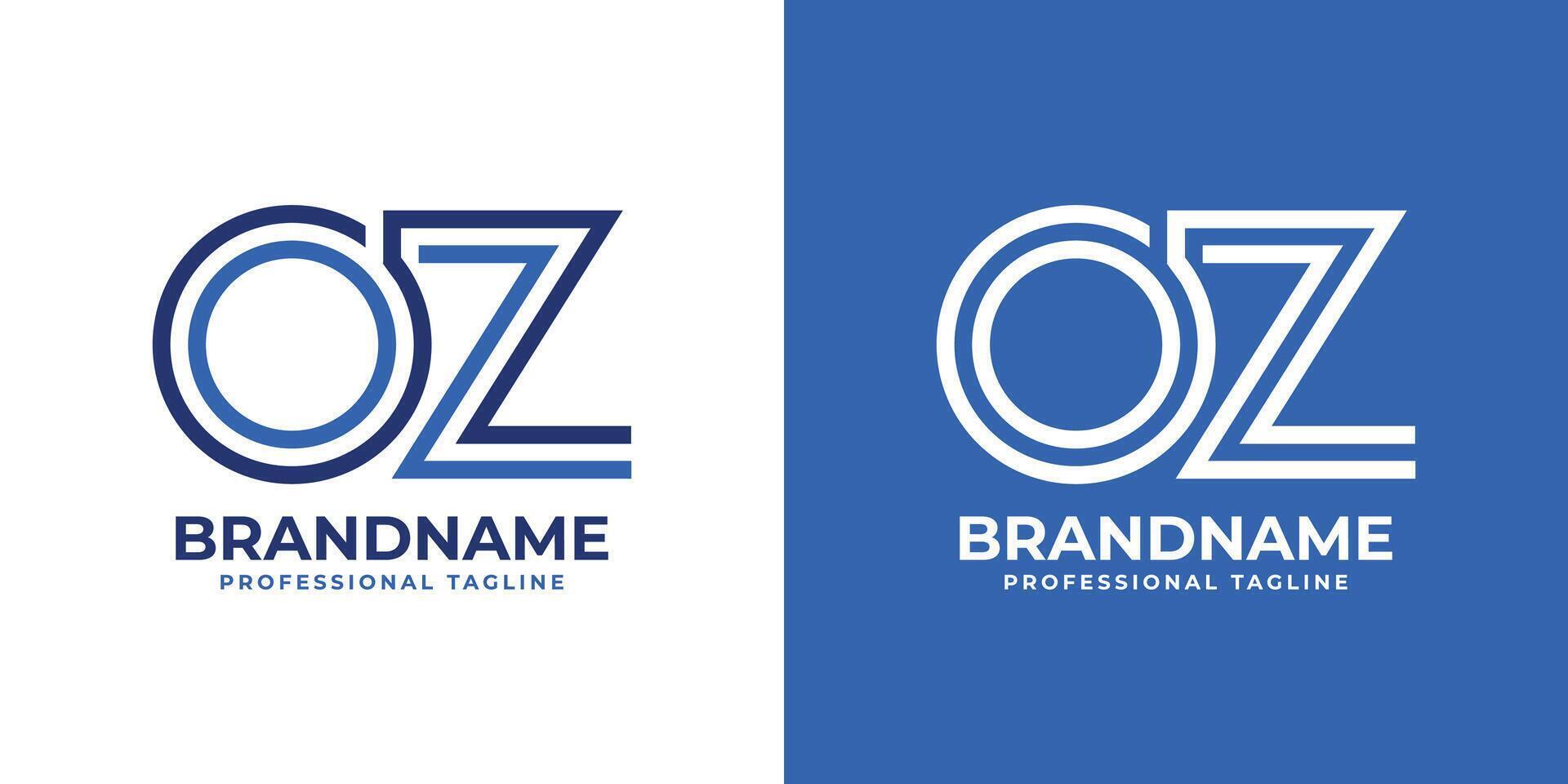 Letters OZ Line Monogram Logo, suitable for business with OZ or ZO initials vector
