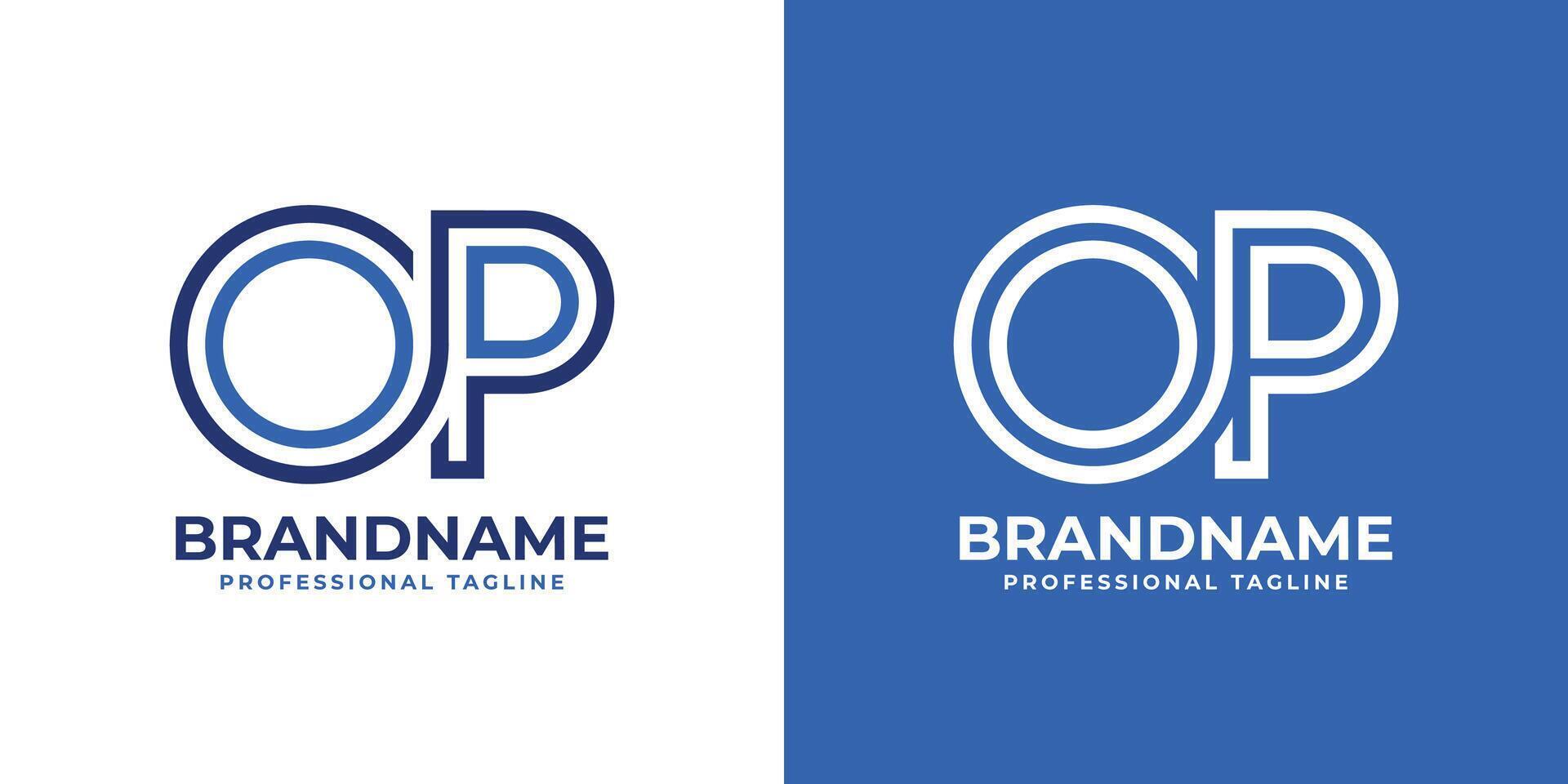 Letters OP Line Monogram Logo, suitable for business with OP or PO initials vector