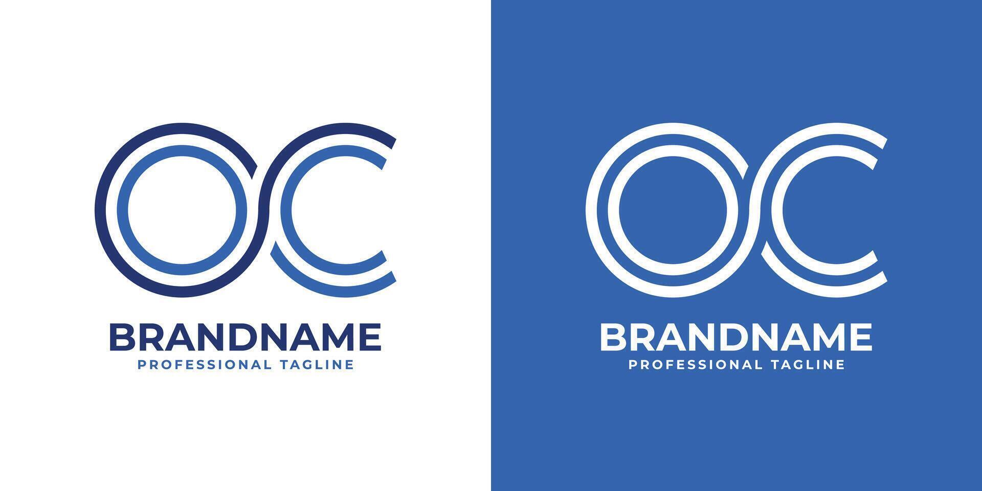 Letters OC Line Monogram Logo, suitable for business with OC or CO initials vector