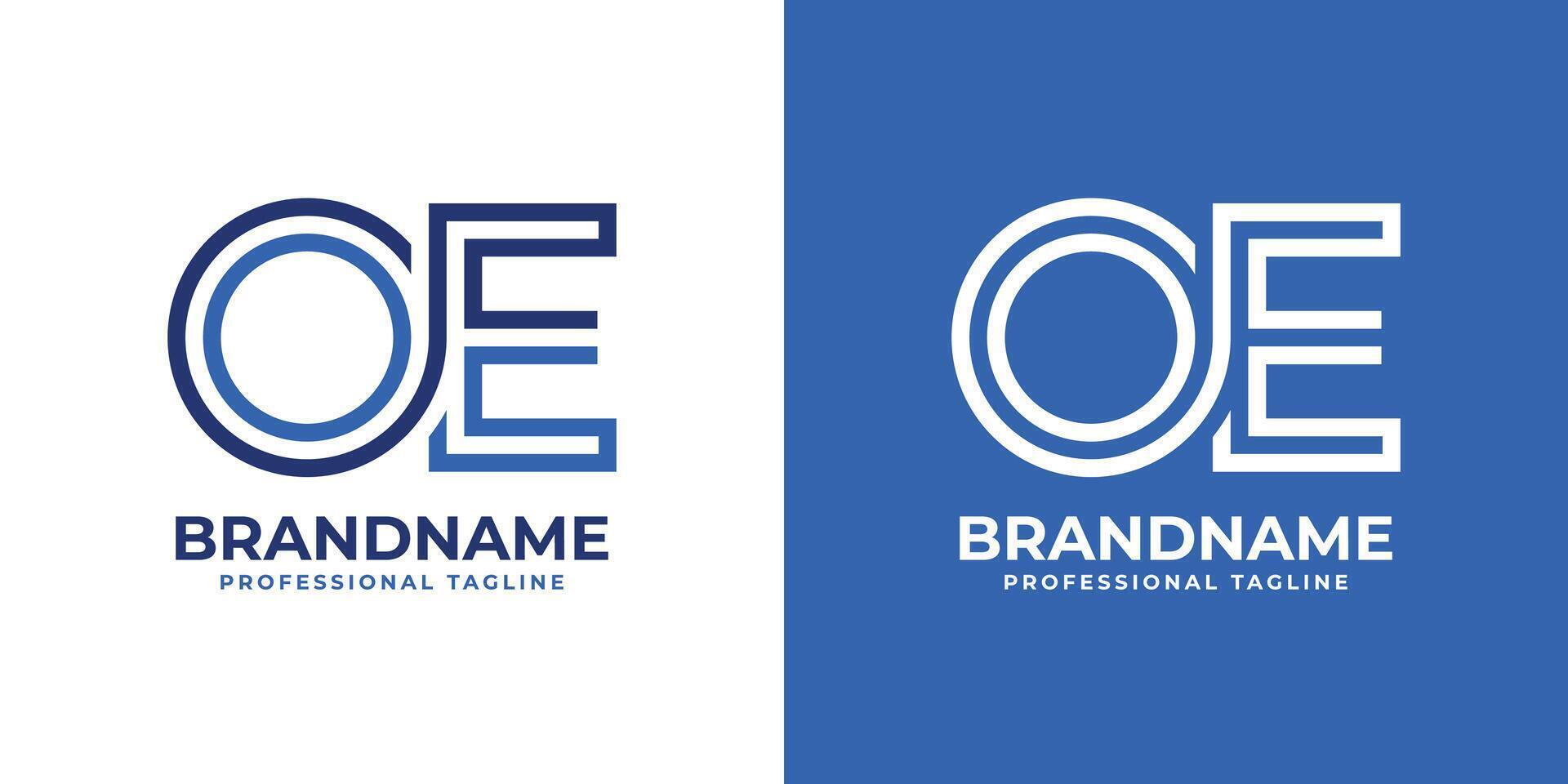Letters OE Line Monogram Logo, suitable for business with OE or EO initials vector