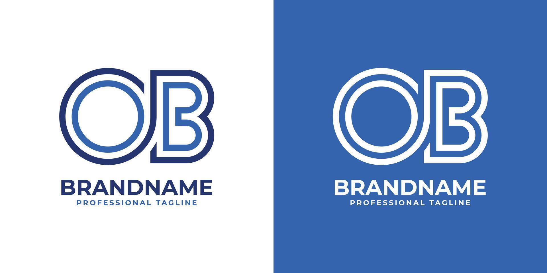 Letters OB Line Monogram Logo, suitable for business with OB or BO initials vector