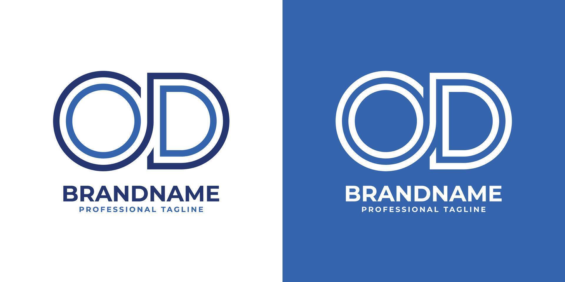 Letters OD Line Monogram Logo, suitable for business with OD or DO initials vector