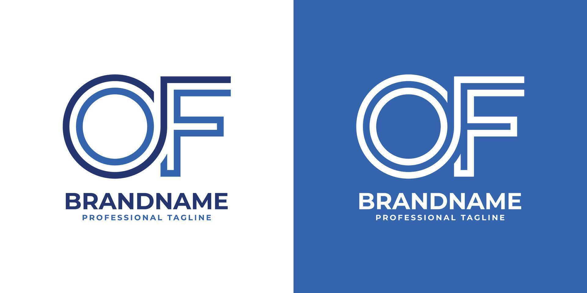 Letters OF Line Monogram Logo, suitable for business with OF or FO initials vector