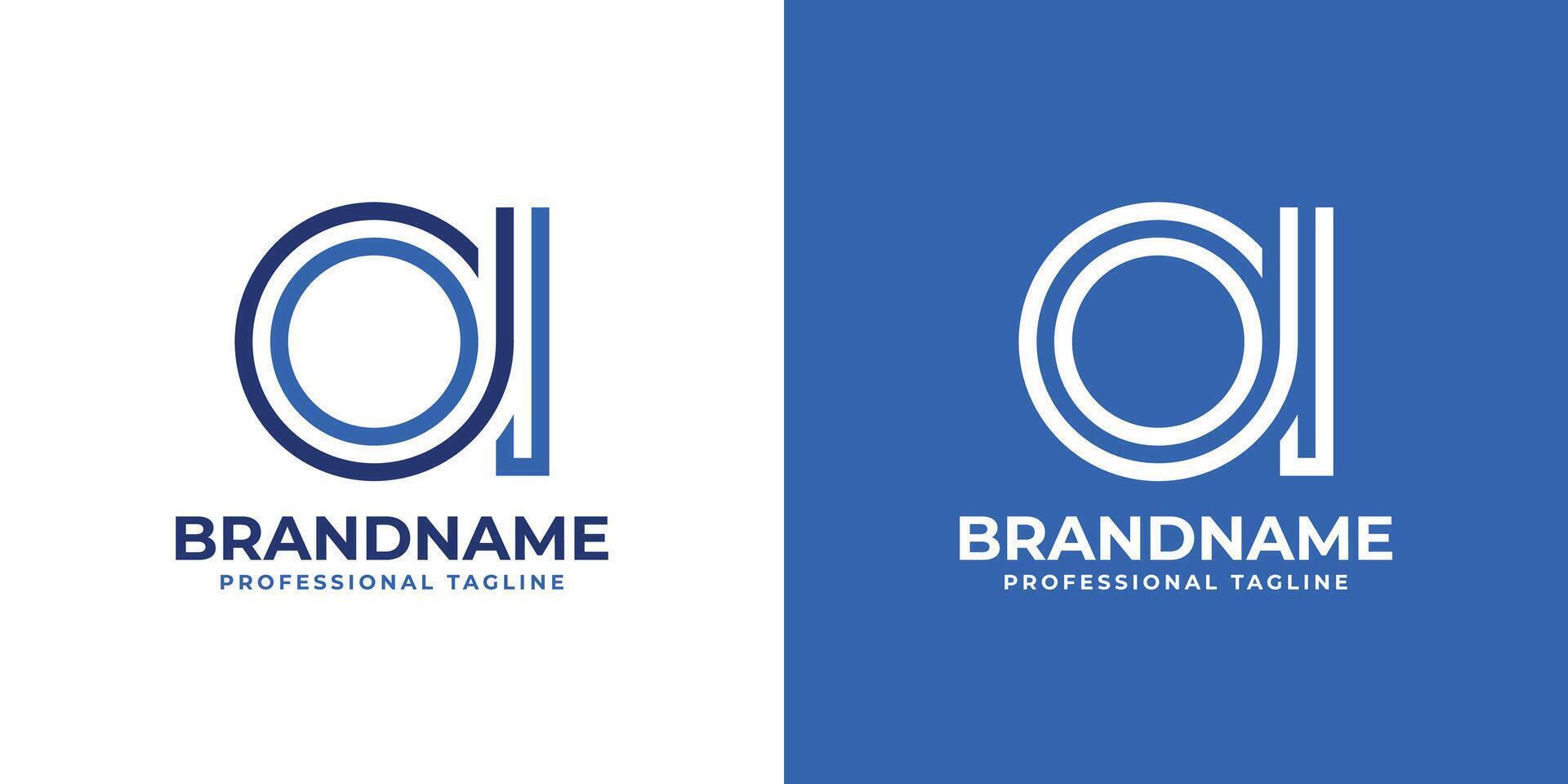 Letters OI Line Monogram Logo, suitable for business with OI or IO initials vector