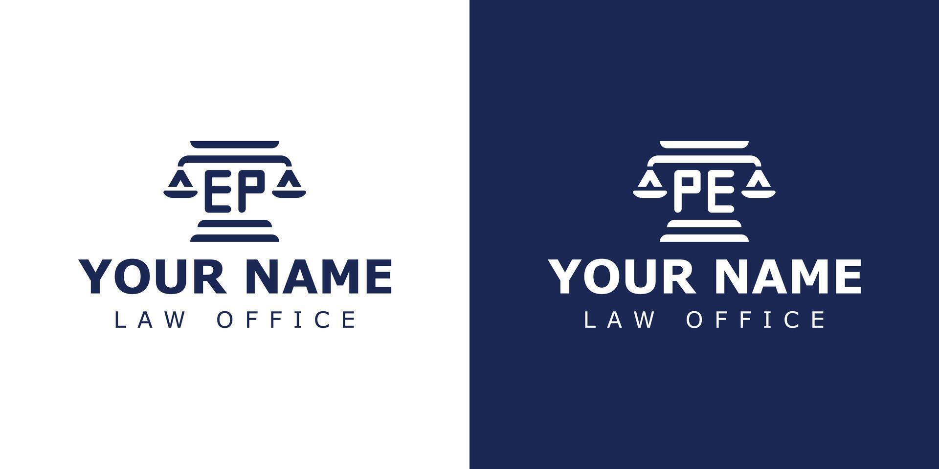 etters EP and PE Legal Logo, suitable for lawyer, legal, or justice with EP or PE initials vector
