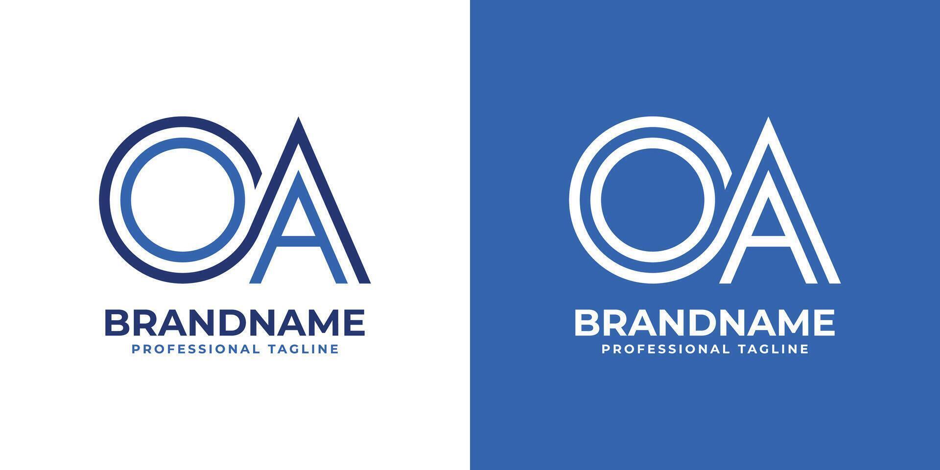 Letters OA Line Monogram Logo, suitable for business with OA or AO initials vector