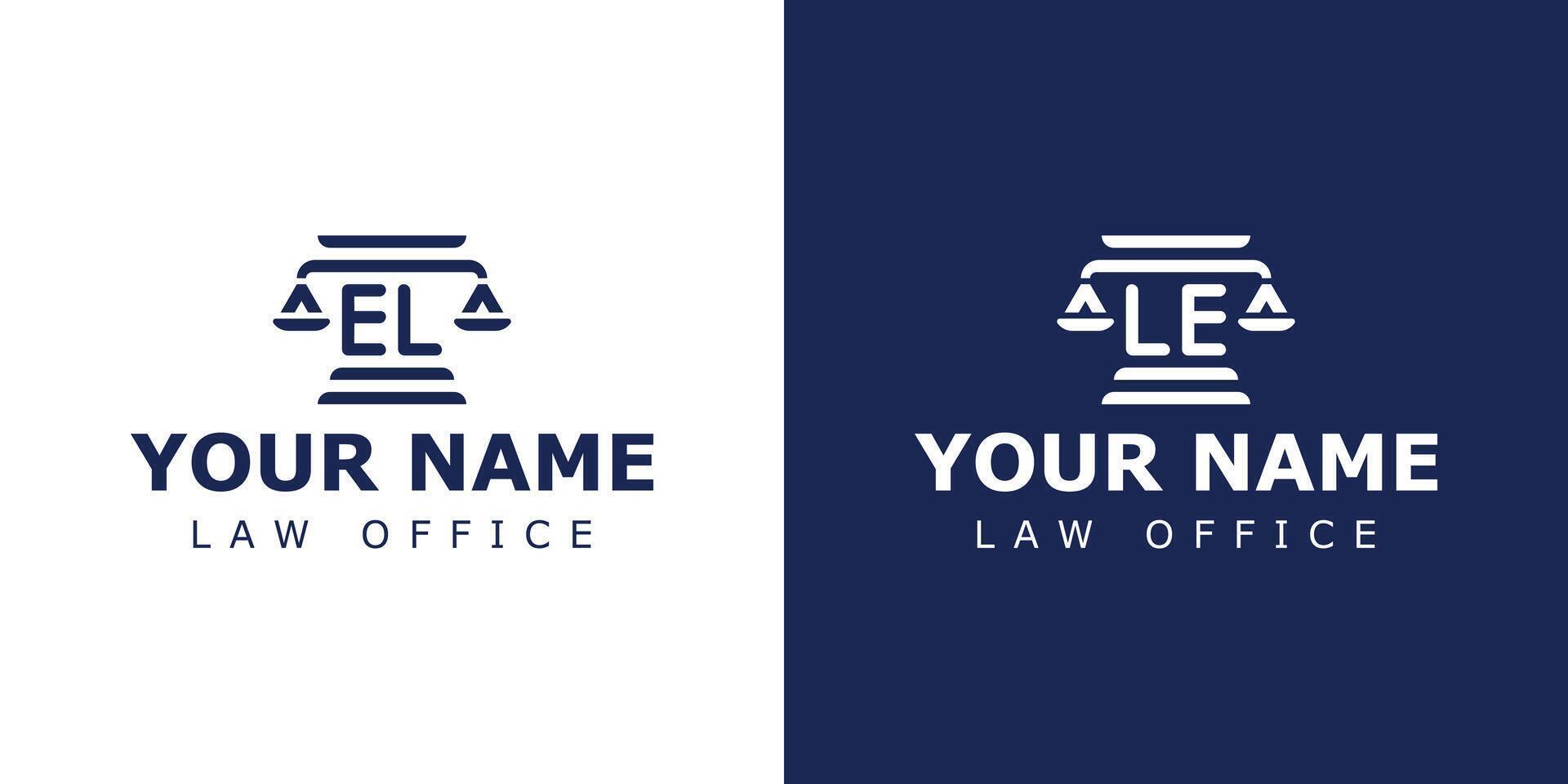 Letters EL and LE Legal Logo, suitable for lawyer, legal, or justice with EL or LE initials vector