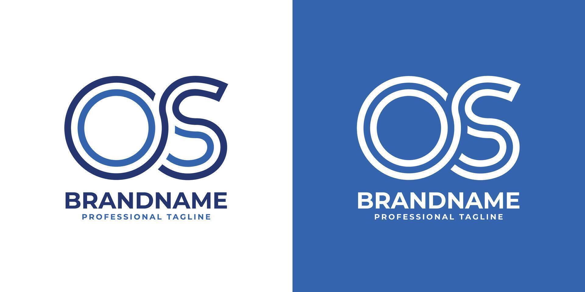 Letters OS Line Monogram Logo, suitable for business with OS or SO initials vector