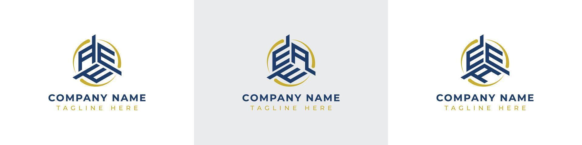 Letters AEE, EAE, EEA Monogram Logo Set, suitable for any business with AEE, EAE, EEA initials vector