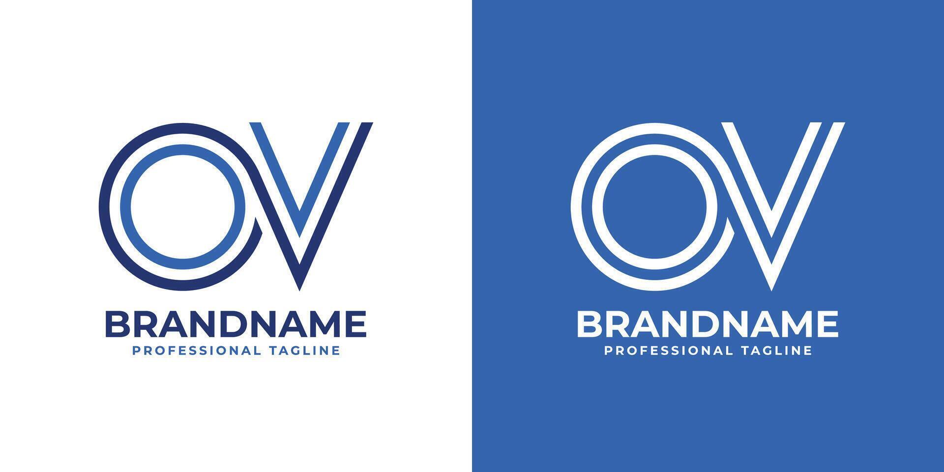 Letters OV Line Monogram Logo, suitable for business with OV or VO initials vector