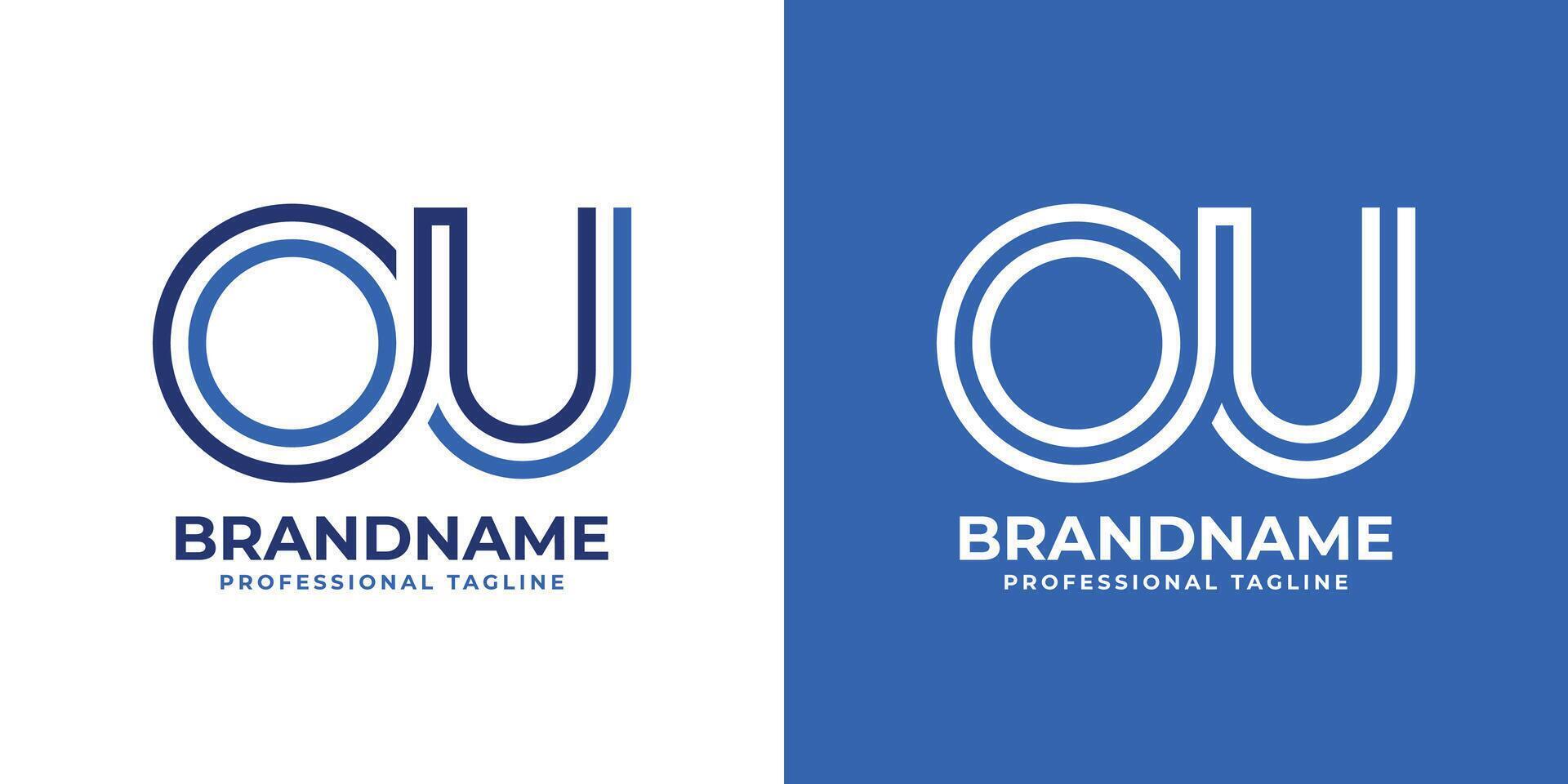 Letters OU Line Monogram Logo, suitable for business with OU or UO initials vector