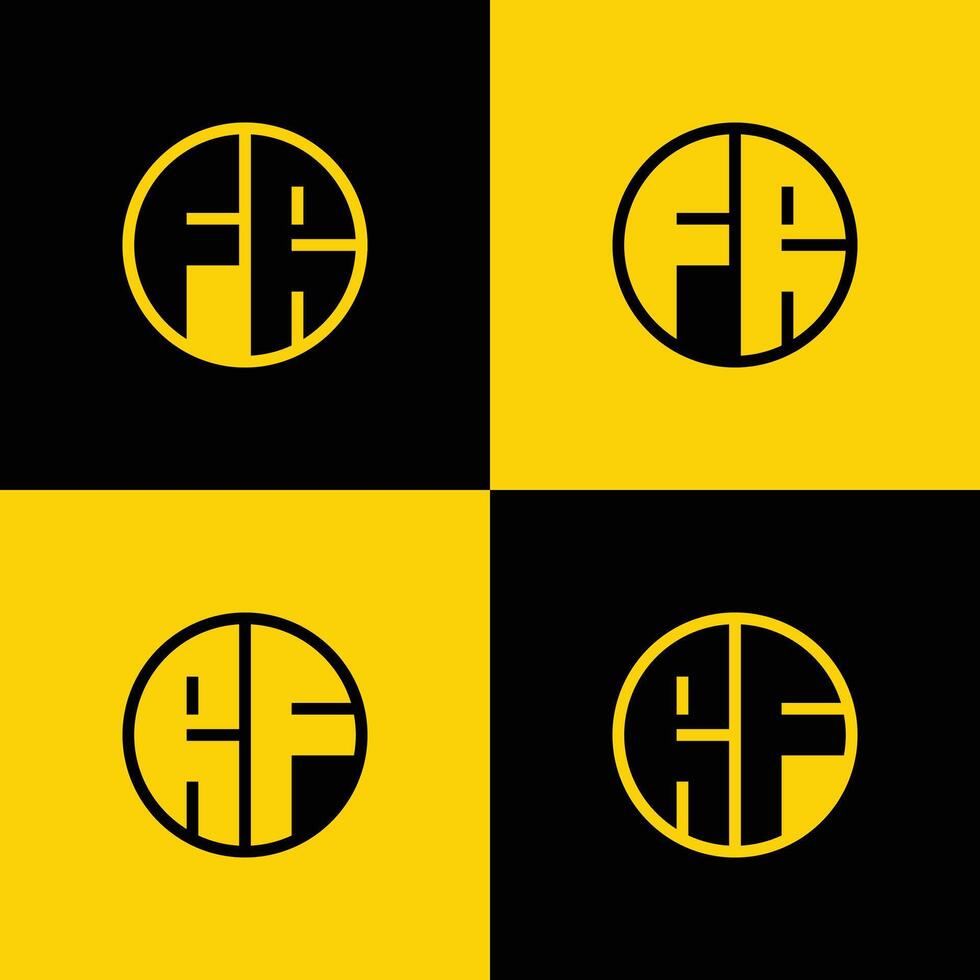 Simple FR and RF Letters Circle Logo Set, suitable for business with FR and RF initials vector