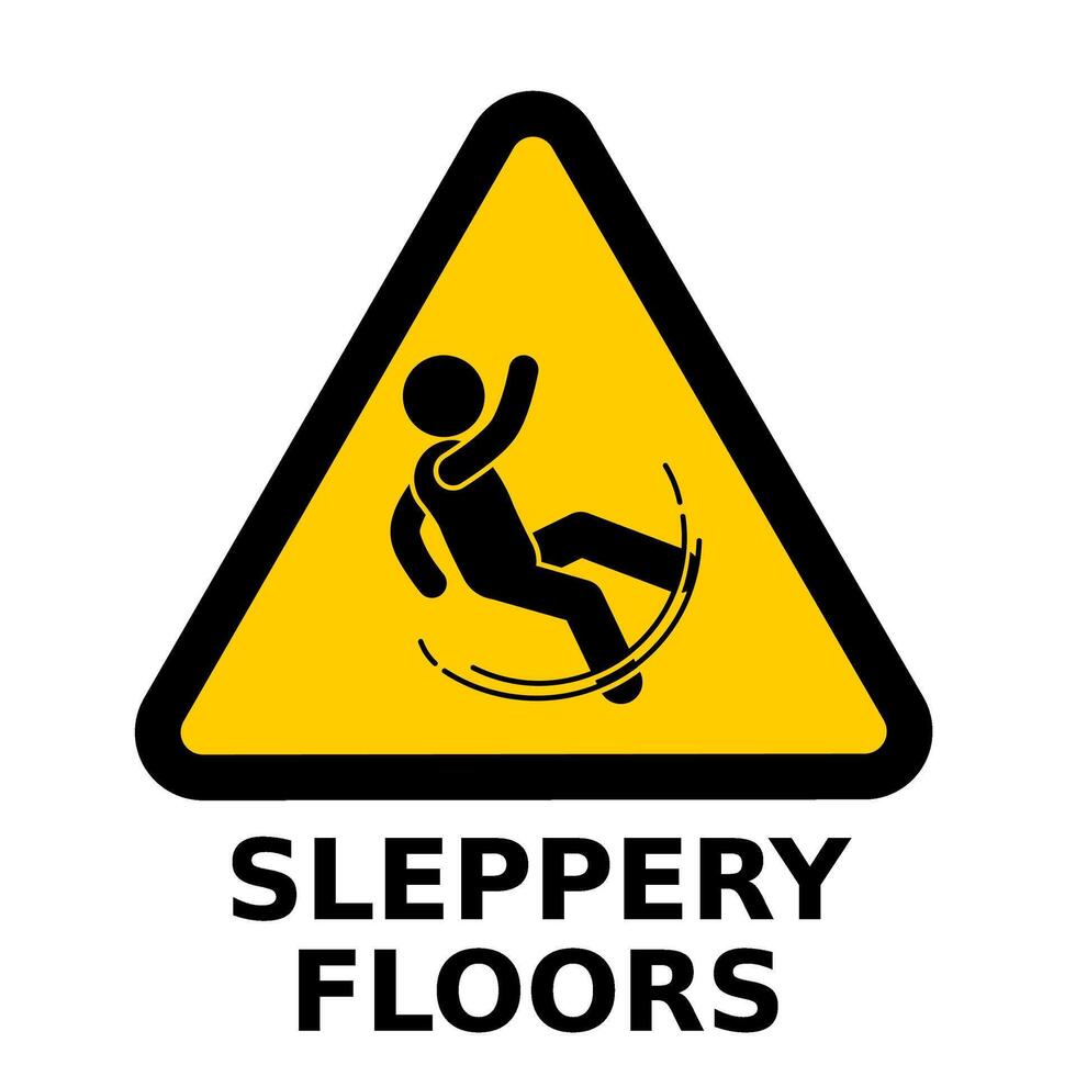 slippery floor warning sign, Vector Illustration, Isolate On White Background Label
