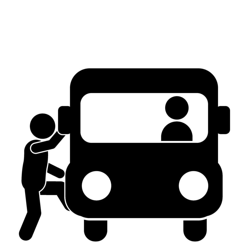 Bus driver and passenger icon. Simple illustration of bus driver and passenger vector icon for web