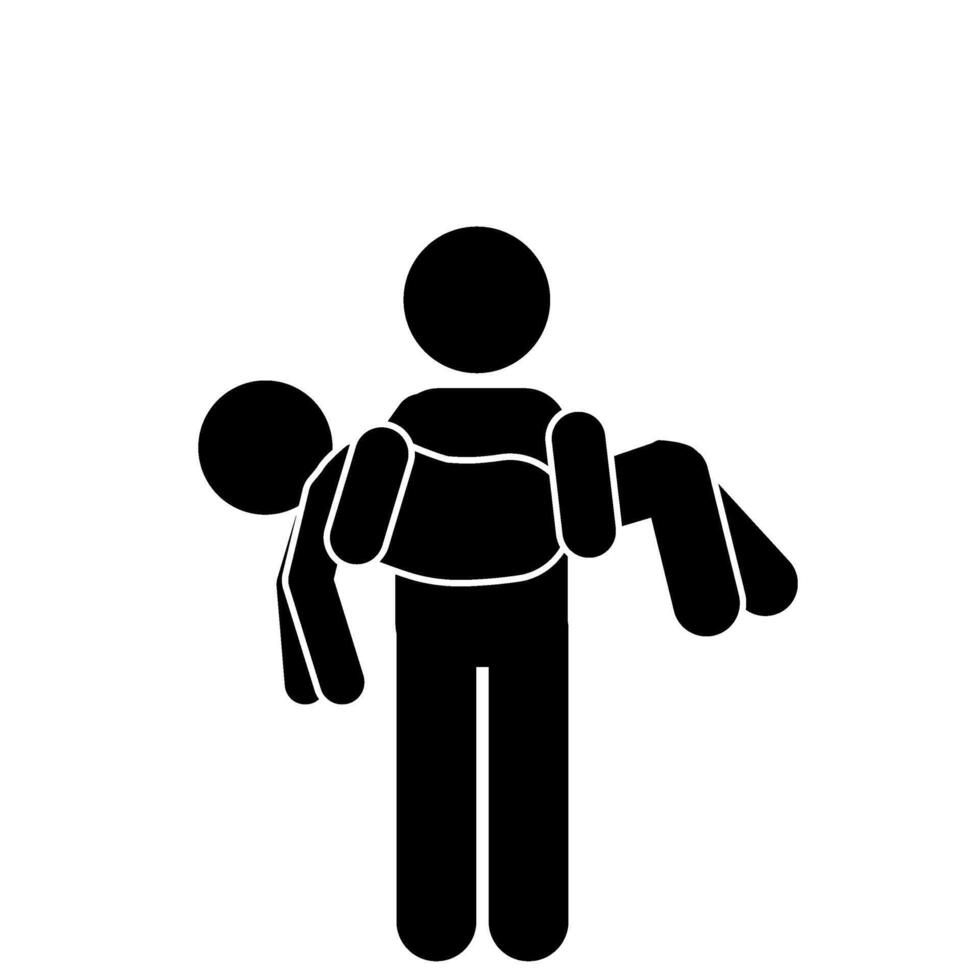 vector illustration of a man carrying an unconscious person