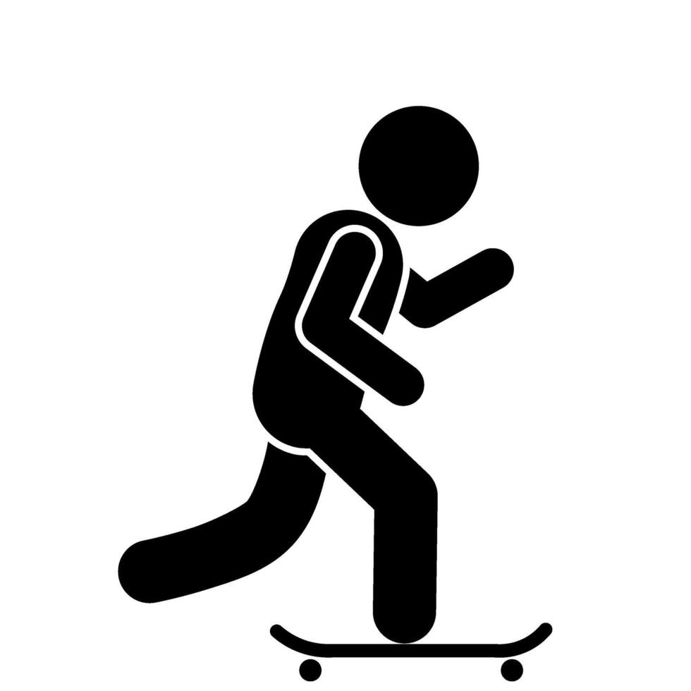 skater icono terminado blanco fondo, silueta estilo, vector ilustración