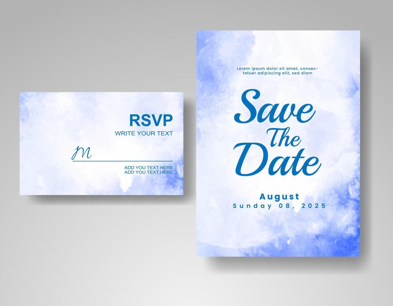 Wedding invitation with abstract watercolor background vector