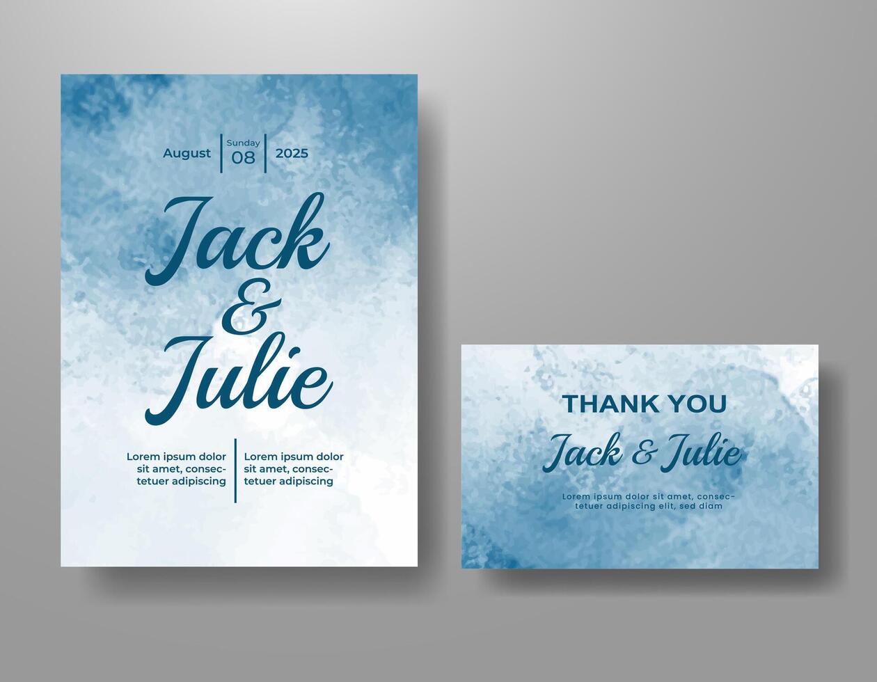 Wedding invitation with abstract watercolor background vector