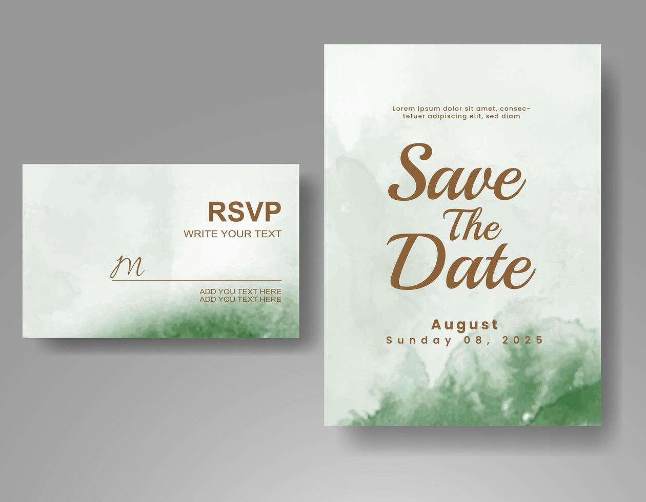 Wedding invitation with abstract watercolor background vector