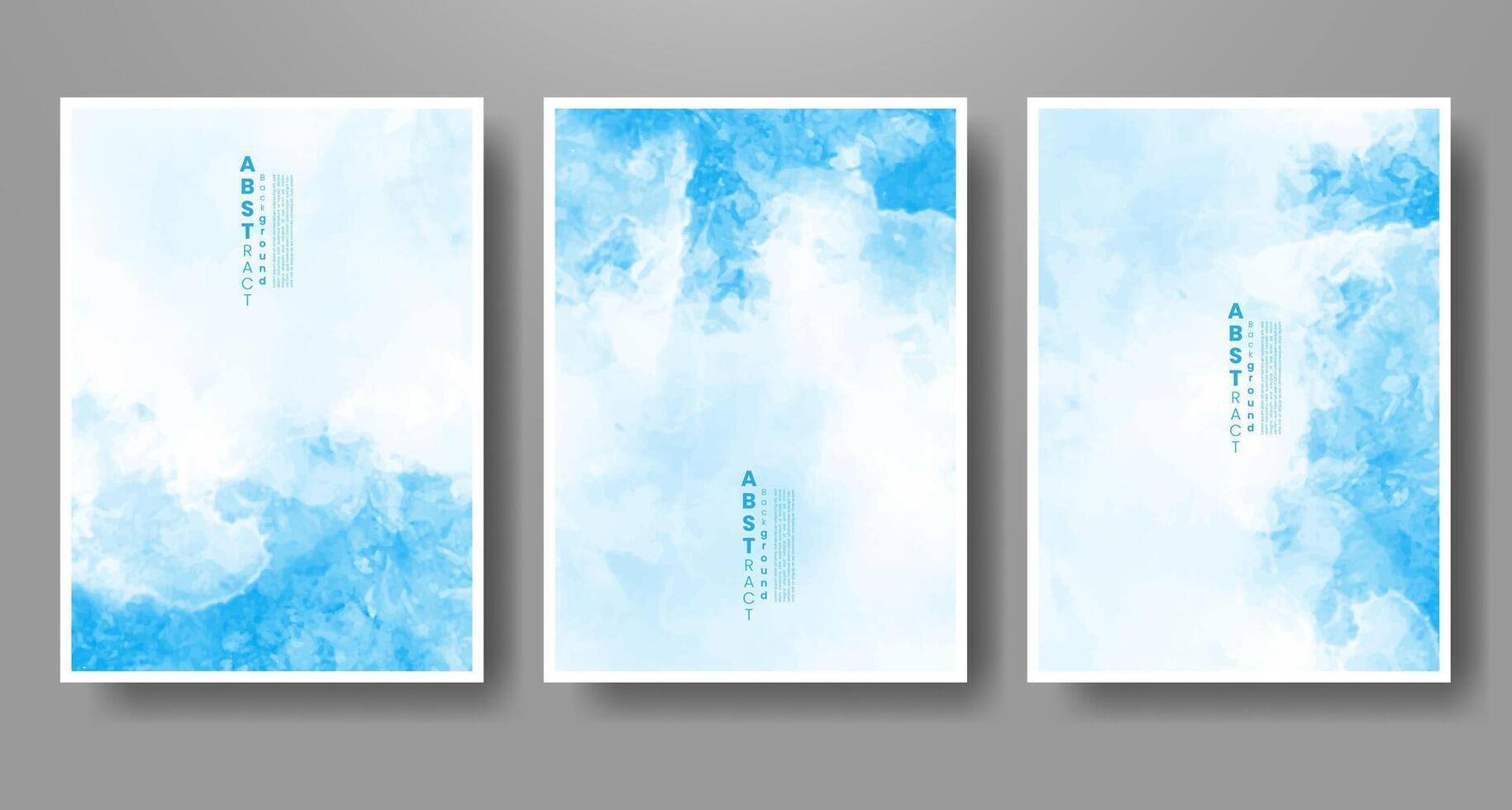 Set of creative hand painted abstract watercolor background. Design for your cover, date, postcard, banner, logo. vector