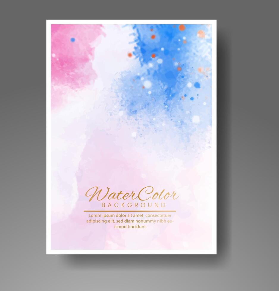 Cards with watercolor background. Design for your cover, date, postcard, banner, logo. vector