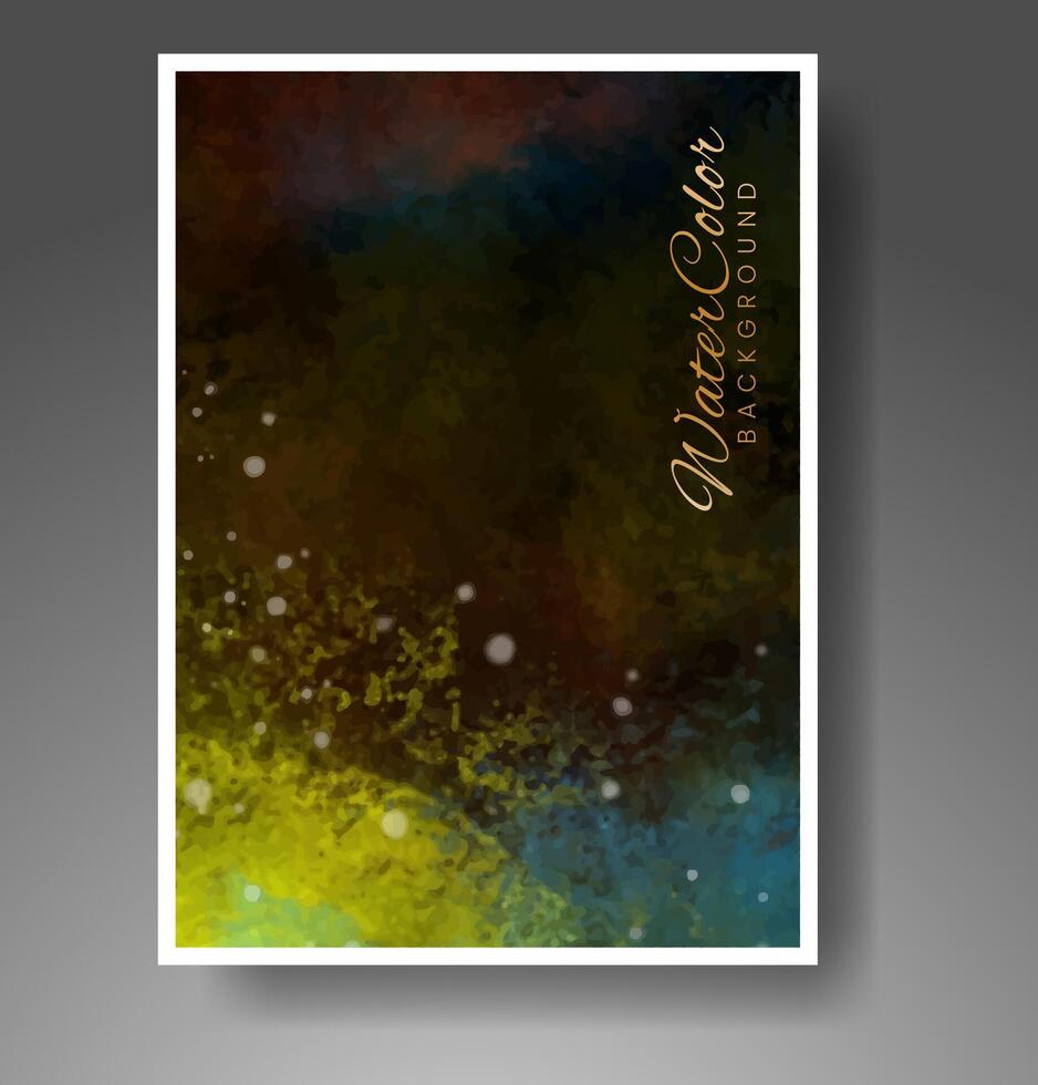 Cards with watercolor background. Design for your cover, date, postcard, banner, logo. vector