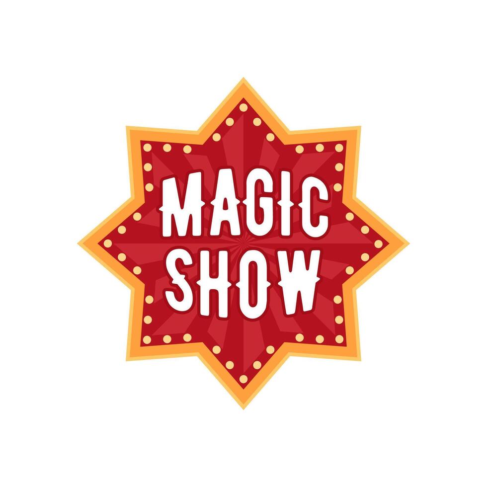 Retro tent circus sign for magic show amusement vector