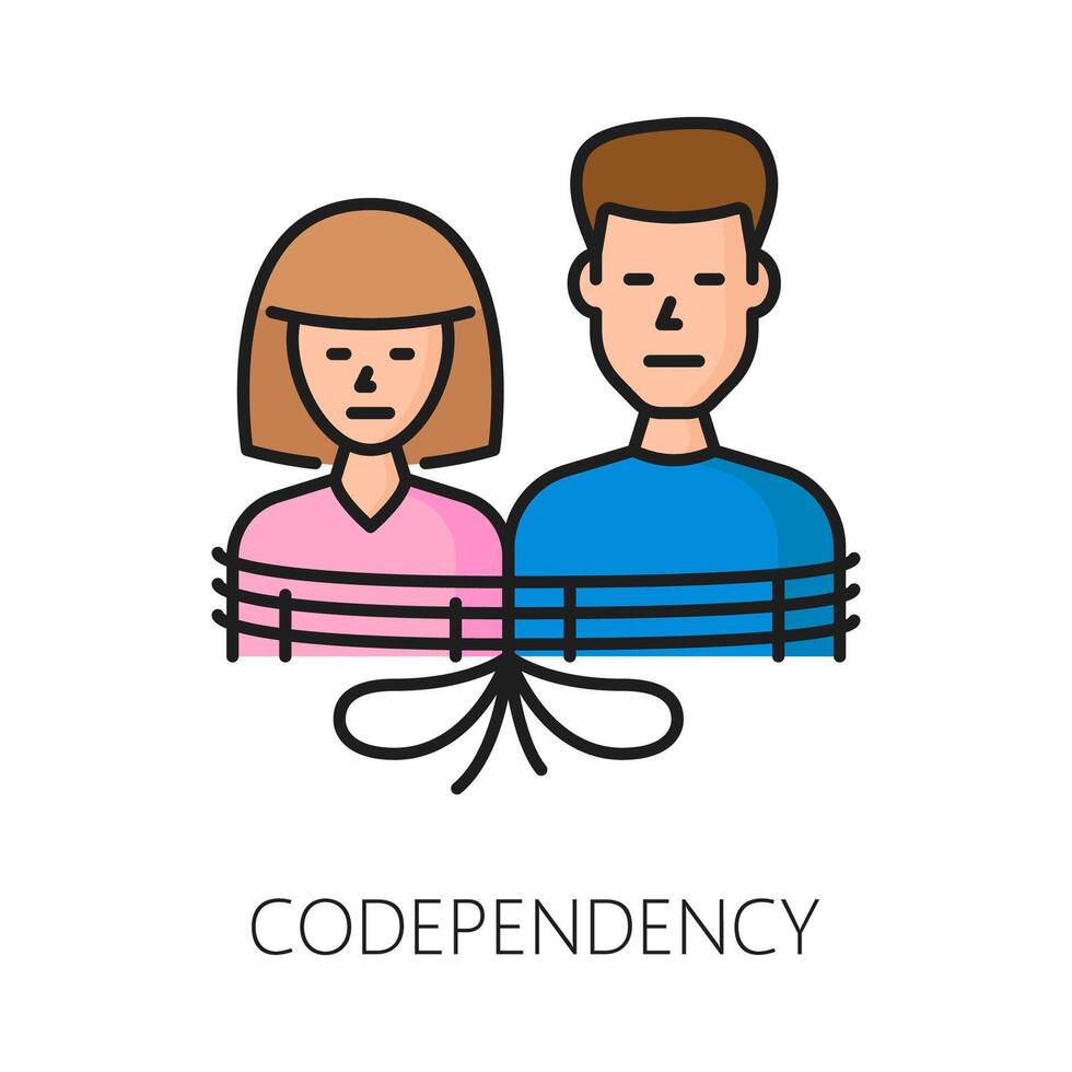 Codependency psychological disorder problem icon vector