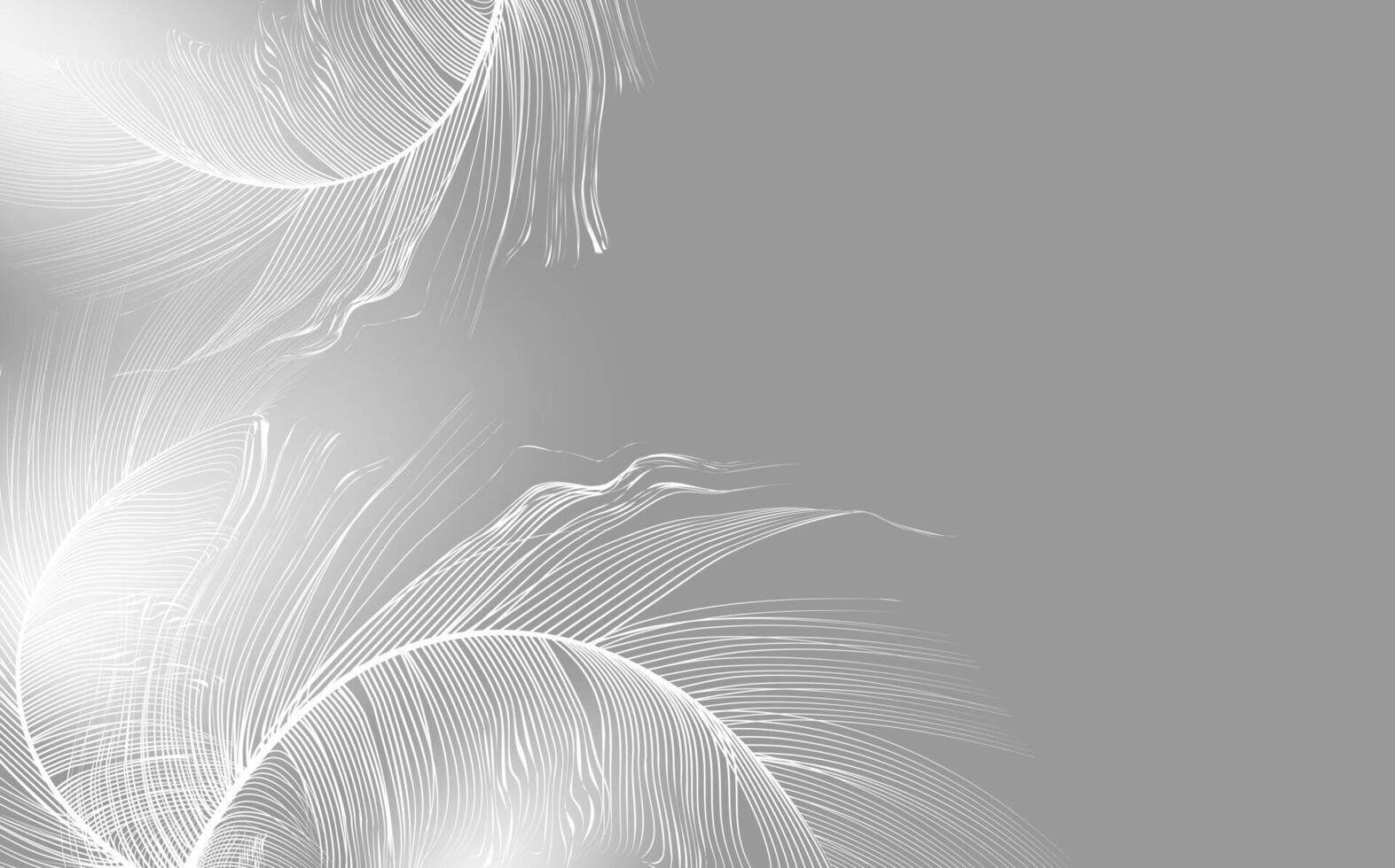 Set of realistic vector goose or swan feathers of various shapes. Ecological feather filler for pillows, blankets or jackets.Vector concept design,line art.