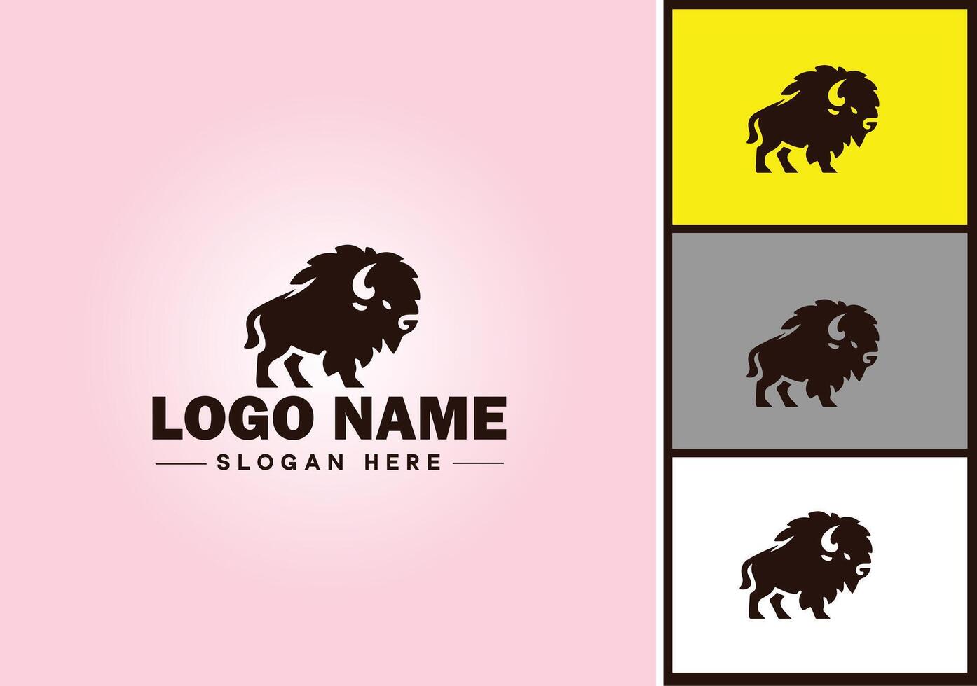 bisonte logo vector Arte icono gráficos para negocio marca icono bisonte logo modelo