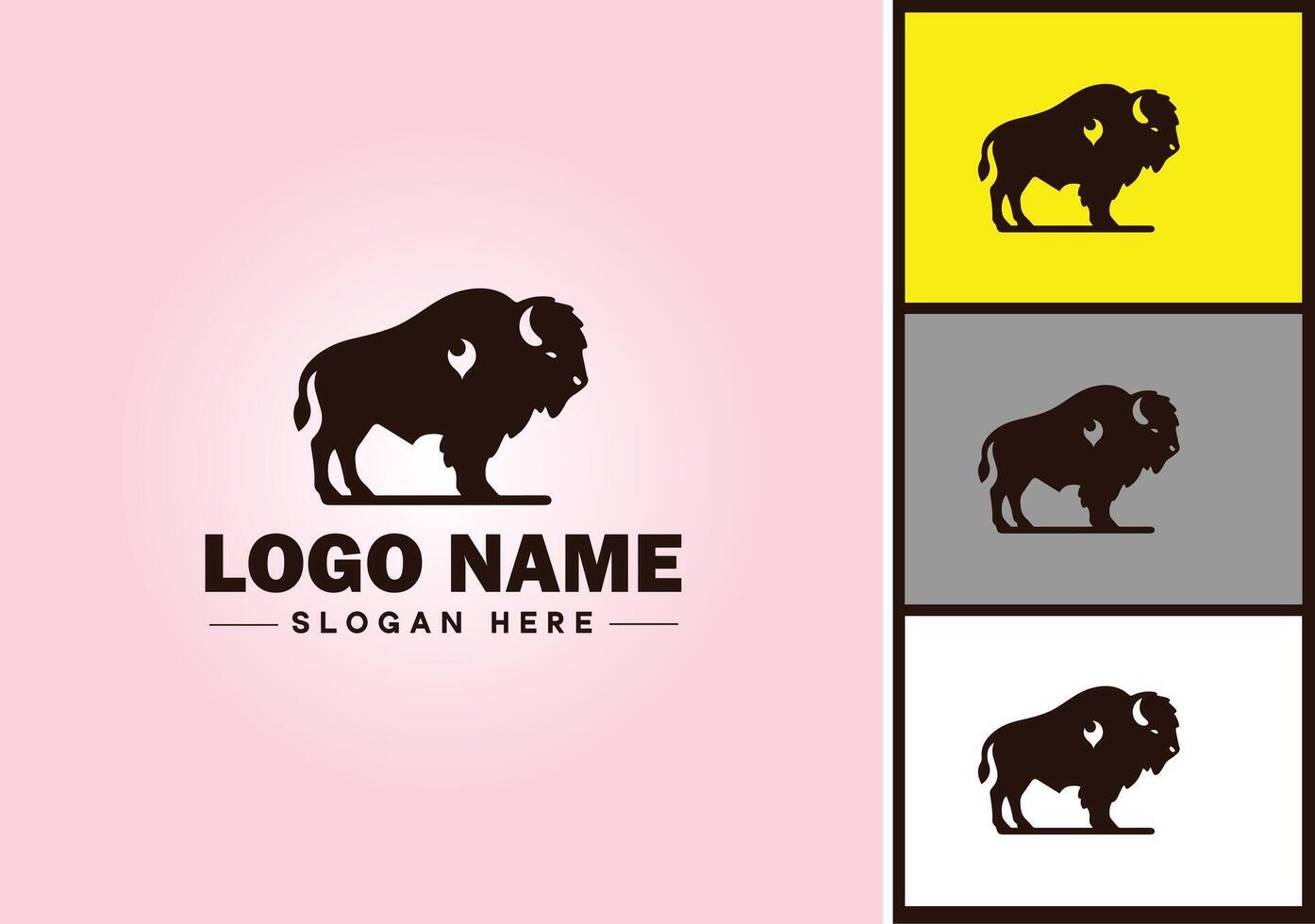 bison logo vector art icon graphics for business brand icon bison logo template