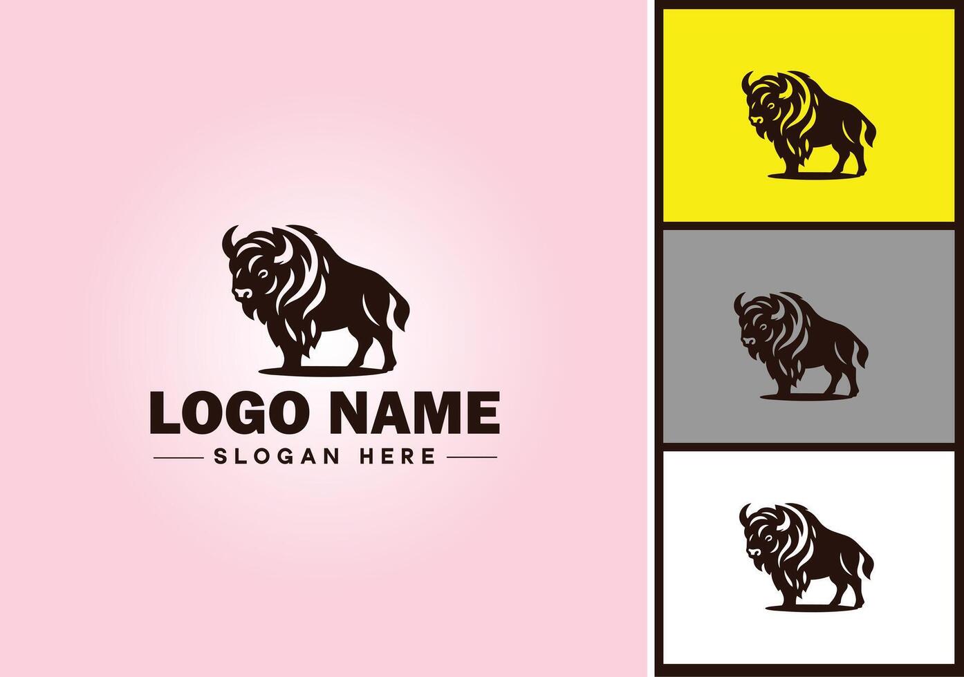 bison logo vector art icon graphics for business brand icon bison logo template