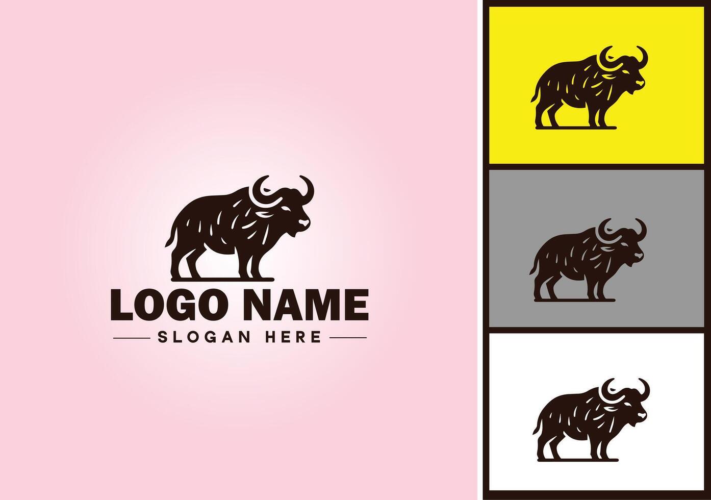 bisonte logo vector Arte icono gráficos para negocio marca icono bisonte logo modelo