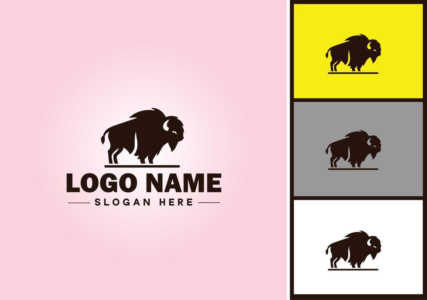 bison logo vector art icon graphics for business brand icon bison logo template