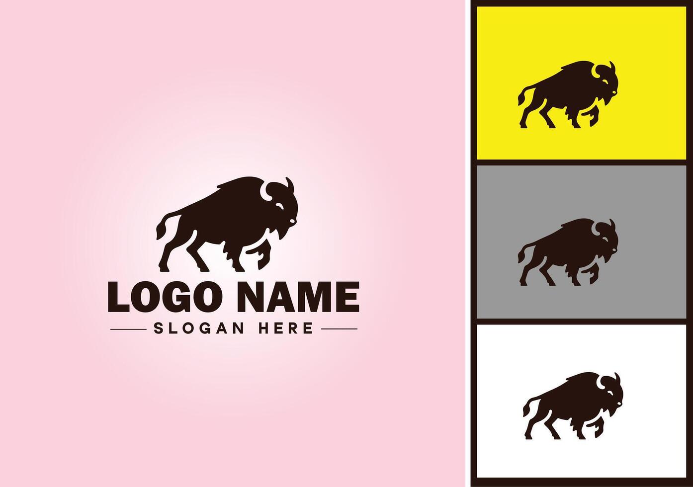 bison logo vector art icon graphics for business brand icon bison logo template