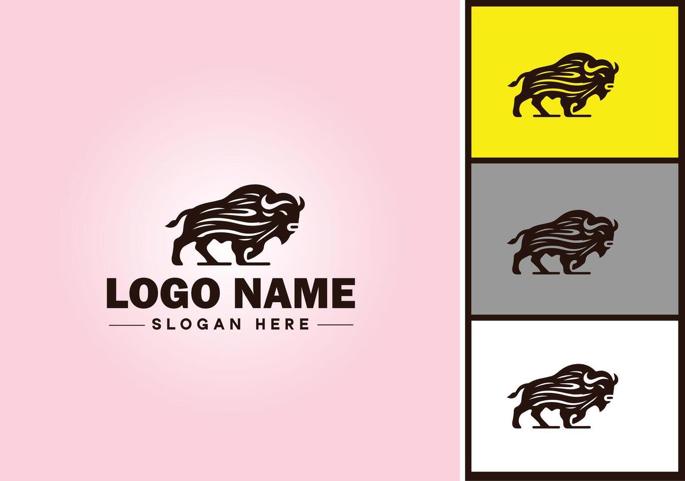 bison logo vector art icon graphics for business brand icon bison logo template