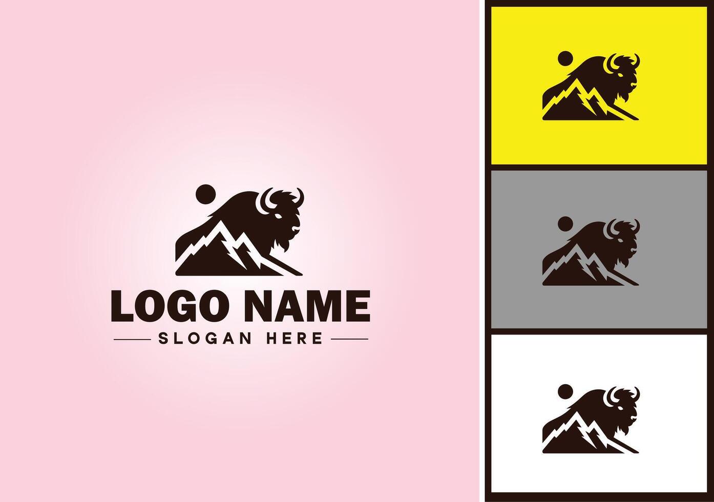 bison logo vector art icon graphics for business brand icon bison logo template