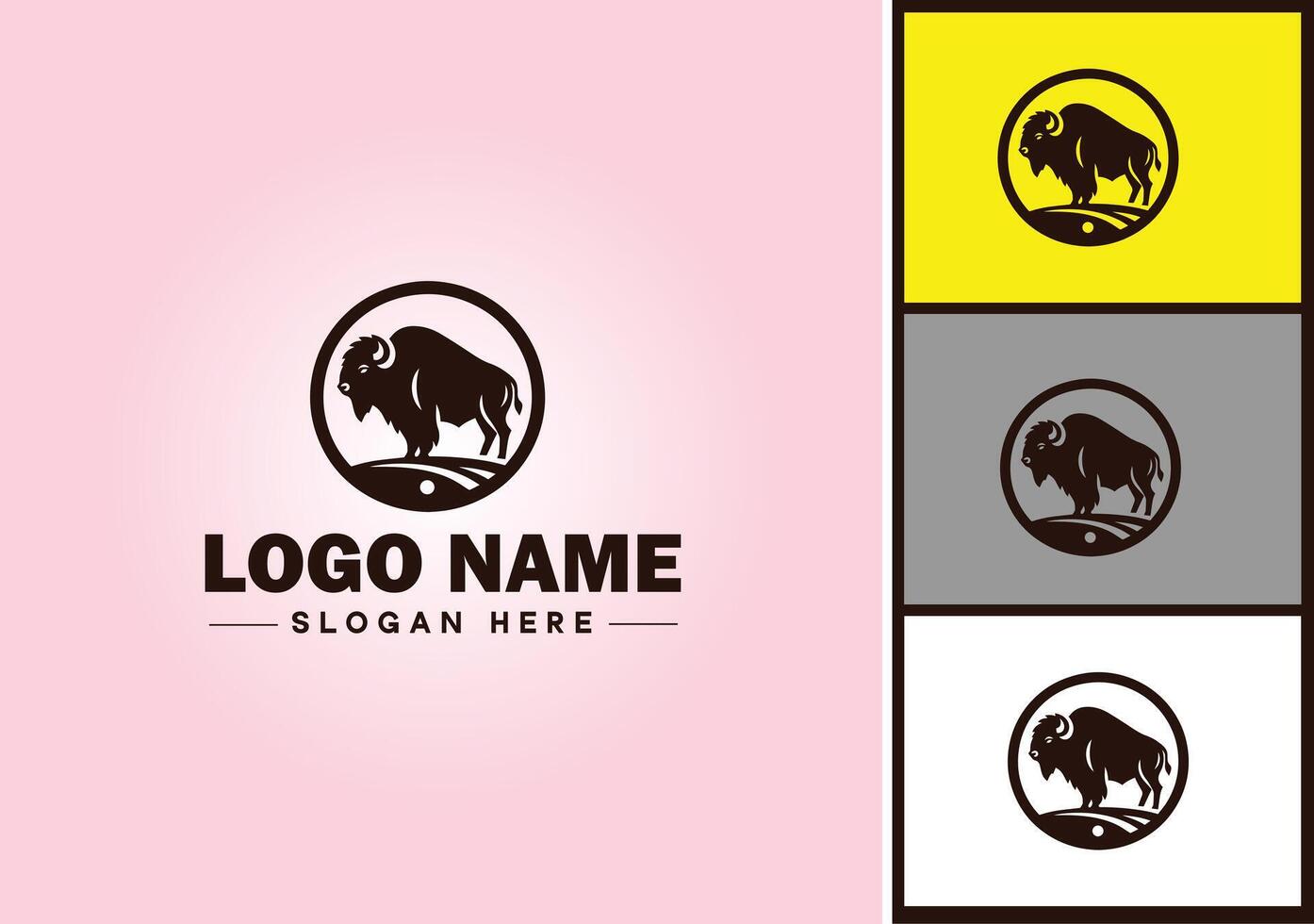 bison logo vector art icon graphics for business brand icon bison logo template