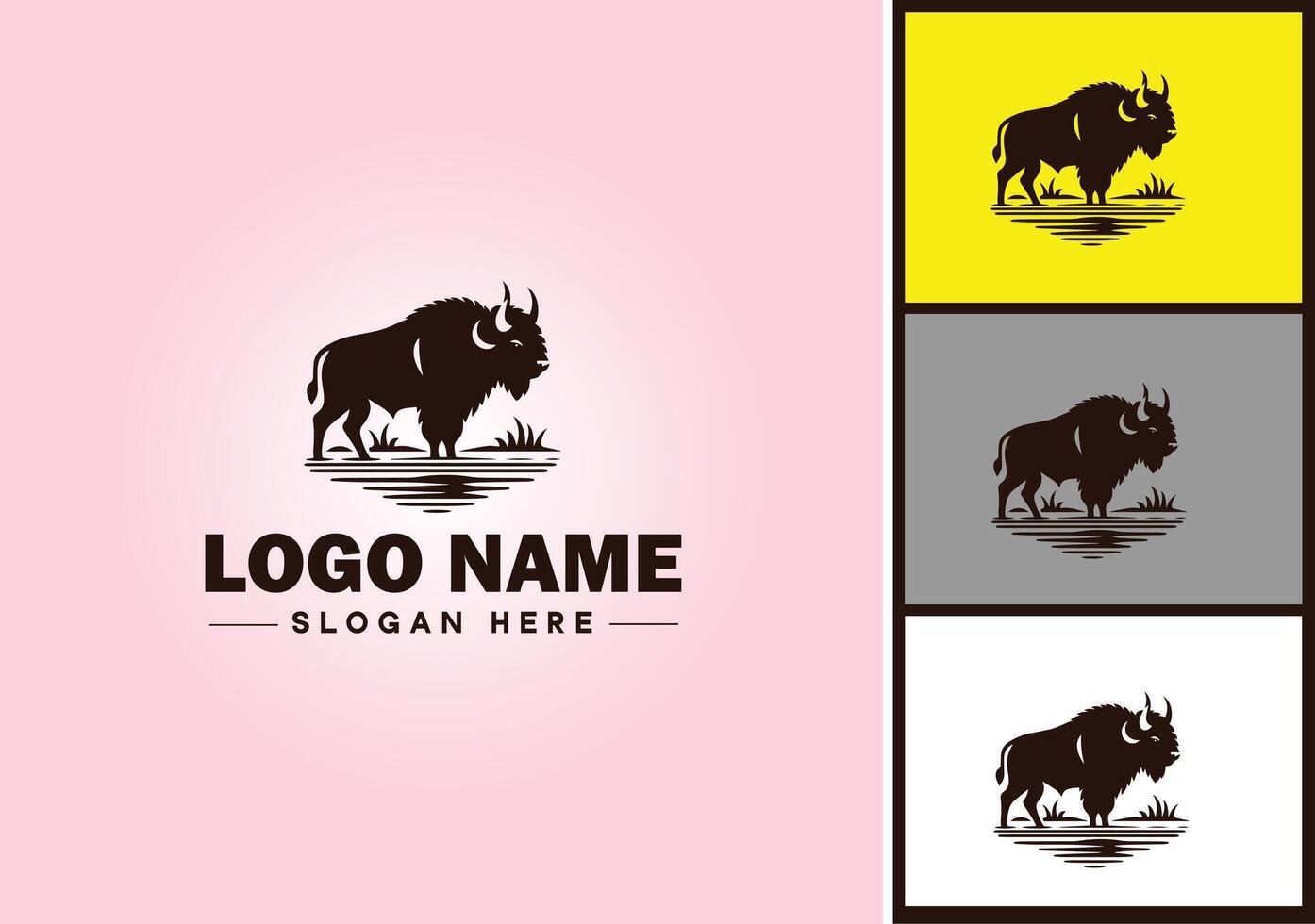 bison logo vector art icon graphics for business brand icon bison logo template