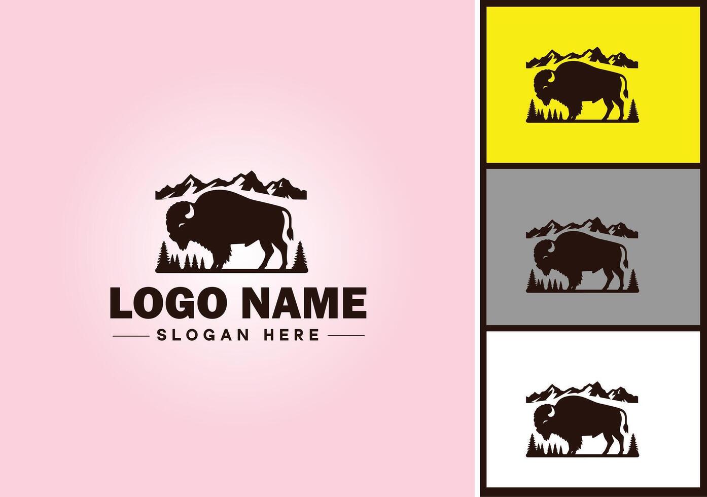 bisonte logo vector Arte icono gráficos para negocio marca icono bisonte logo modelo