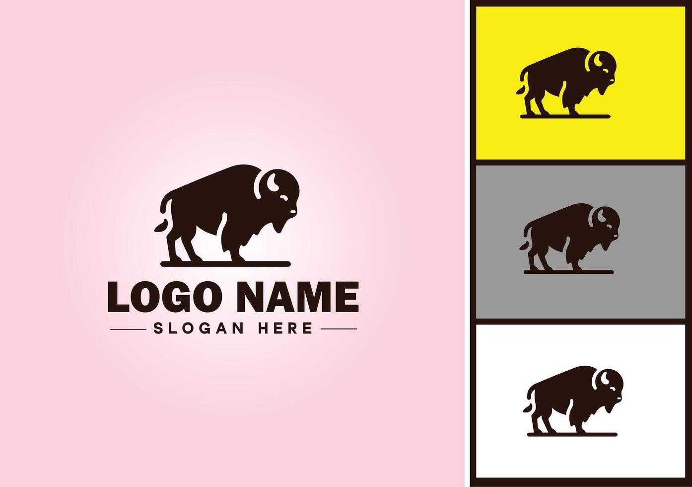 bison logo vector art icon graphics for business brand icon bison logo template