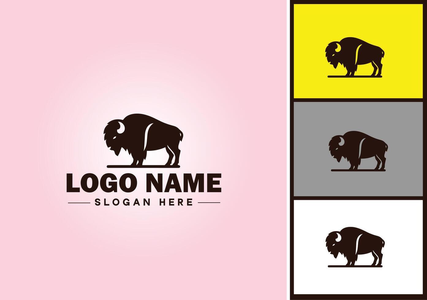 bison logo vector art icon graphics for business brand icon bison logo template