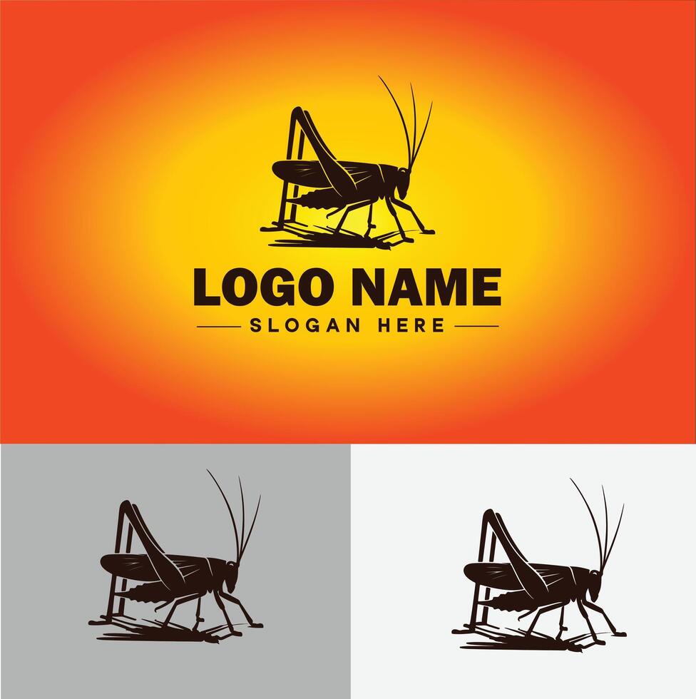 Katydid logo vector art icon graphics for business brand icon katydid logo template