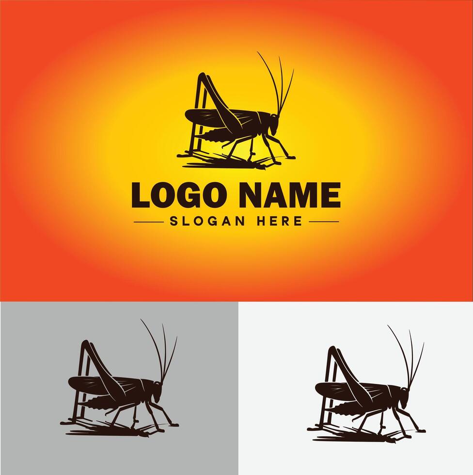 Katydid logo vector art icon graphics for business brand icon katydid logo template